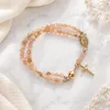 Handgemaakte armband met rozenkrans – ROSABRACE Pink Productafbeelding-voorbeeld 3