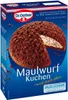 A box of Dr. Oetker Maulwurf Kuchen baking mix, showing a picture of the finished cake. Produktbild-Vorschau
