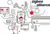 An illustration depicting various smart home devices connected to a central hub, with the Zigbee Alliance logo prominently displayed. Produktbild-Vorschau