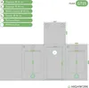 Diagram showing the layout and features of a grow tent. Produktbild-Vorschau