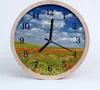 Holzuhr 20fi cm wanduhr - Mohnfeld Blumen Produktbild-Vorschau 1
