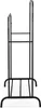 A black metal firewood rack shown from the side against a white background. Podgląd zdjęcia produktu