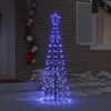 vidaXL Arbre de Noël LED avec piquets de terre bleu 250 cm Voir les images du produit 2