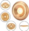 A collage of images showing different angles and types of grinding wheels for angle grinders. Produktbild-Vorschau