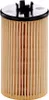 A close-up studio shot of a cylindrical oil filter with pleated paper media. Voir les images du produit