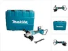A Makita angle grinder and its case are displayed on a white background. Produktbild-Vorschau