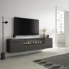 A modern living room with a wall-mounted media console featuring a fireplace and a television. Anteprima dell’immagine prodotto