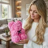 Bär Mit 25 Cm, 600 Rosa Rosen – Ein Universelles Geschenk Produktbild-Vorschau 3