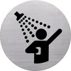 helit Piktogramm the badge Dusche , rund, silber (5690768) Produktbild-Vorschau 1