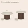 Couchtisch 2er-Set rund ESME - Tischplatte Travertin-Optik Produktbild-Vorschau 6