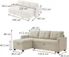 Sofa L-Form Vitalispa Campina Beige 226 x 163 cm mit Produktbild-Vorschau 3