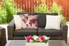 MuchoWow® Outdoor Kissen - Weltkarte - Blumen - Rot - 50x30 Produktbild-Vorschau 5