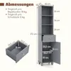 COSTWAY Badkamerkast, smal, hoge kast met 3 planken, lade, Productafbeelding-voorbeeld 3