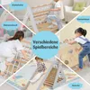 A collage of images showing children interacting with a wooden climbing triangle and slide set indoors. Anteprima dell’immagine prodotto