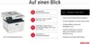 A marketing image showcasing a printer with its features listed. Produktbild-Vorschau