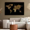 MuchoWow® - Leinwandbilder - Weltkarte - Gold - Luxus - Produktbild-Vorschau 5