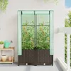 Hochbeet mit Gewächshaus-Aufsatz Rattan-Optik 80x40x138 cm Produktbild-Vorschau 3