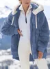 ASKSA Damen Fleecejacke Strickjacke Einfarbig Produktbild-Vorschau 5