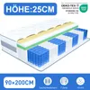 Materasso 90x200 25 cm Topper integrato Materasso a molle Anteprima dell’immagine prodotto 1