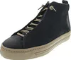 A single blue high-top sneaker with tan laces and sole, shown from a side-front angle on a white background. Produktbild-Vorschau