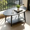 Moderner Couchtisch aus Holz mit 2 Etagen,kleiner Produktbild-Vorschau 4