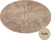 Untersetzer Holz-Optik 6er Platz-Set 38 cm rund abwischbar Tisch-Deko Hochzeit Geburtstag Sommerfest Dekoration Platz-Set Produktbild-Vorschau