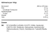 Nutritional information and ingredients list for a food product. Náhled obrázku produktu