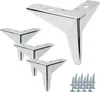 set di 4 gambe per mobili a stella, acciaio inox cromato, Anteprima dell’immagine prodotto 1