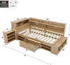 Multifunktionales Kinderbett 90x200 cm mit Stauraum und Produktbild-Vorschau 11