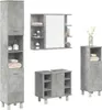 vidaXL 4-tlg. Badmöbel-Set Betongrau Holzwerkstoff Produktbild-Vorschau 2
