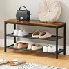 VASAGLE Schuhbank, Sitzbank, 80 x 30 x 44,5 cm, Braun Produktbild-Vorschau 2