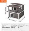 Katzenhaus Katzenhöhle Katzen Hütte Holz Outdoor 2-stöckig Produktbild-Vorschau 7