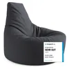 A dark gray beanbag chair is shown against a white background. Produktbild-Vorschau