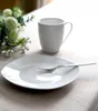 Dessertteller - Weiß - 19,5 x 19,5 cm - Porzellan - eckige Produktbild-Vorschau 6