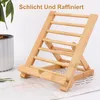 Holz Handyhalter Tablet Ständer Bambus 22x17cm verstellbar Produktbild-Vorschau 3