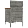 vidaXL Garten-Essstühle 2 Stk. Poly Rattan Grau Produktbild-Vorschau 4