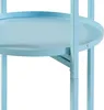 Close-up of a light blue metal plant stand with two round shelves. Náhled obrázku produktu
