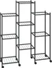 vidaXL Stojan na květiny s kolečky 83x25x103,5 cm Černá Náhled obrázku produktu 1