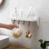 CRELIV Duschablage mit 4 Haken, Ablage Ohne Bohren, Produktbild-Vorschau 3