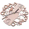 Rund Holzwanduhr Retro Wanduhr batteriebetriebene Antik Produktbild-Vorschau 2