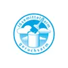 A circular logo with a paint can and brush, surrounded by clouds and text. Produktbild-Vorschau