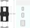 A product image showing a black holder with dimensions and illustrations of compatible devices. Podgląd zdjęcia produktu