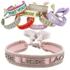 LS-LebenStil Canvas Statement Armband Lebe Liebe Lache Rosa Produktbild-Vorschau 1