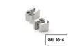 Two metal door hinges are shown on a white background. A text box in the bottom right corner reads 'RAL 9016'. Produktbild-Vorschau