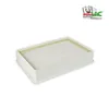 A white vacuum cleaner filter is shown on a white background with a logo in the top right corner. Produktbild-Vorschau