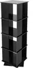 A black, four-tier rotating bookshelf against a white background. Podgląd zdjęcia produktu