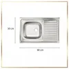 A top-down view of a stainless steel kitchen sink with dimensions indicated. Podgląd zdjęcia produktu