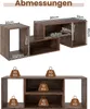 Mueble de TV COSTWAY de 2 piezas, mesa de televisión para Vista previa de la imagen del producto 3