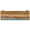 A close-up view of a reclaimed wood console table. Produktbild-Vorschau