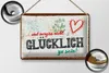 Blechschild Spruch 30x20cm Und vergiss nicht Glücklich zu Produktbild-Vorschau 2